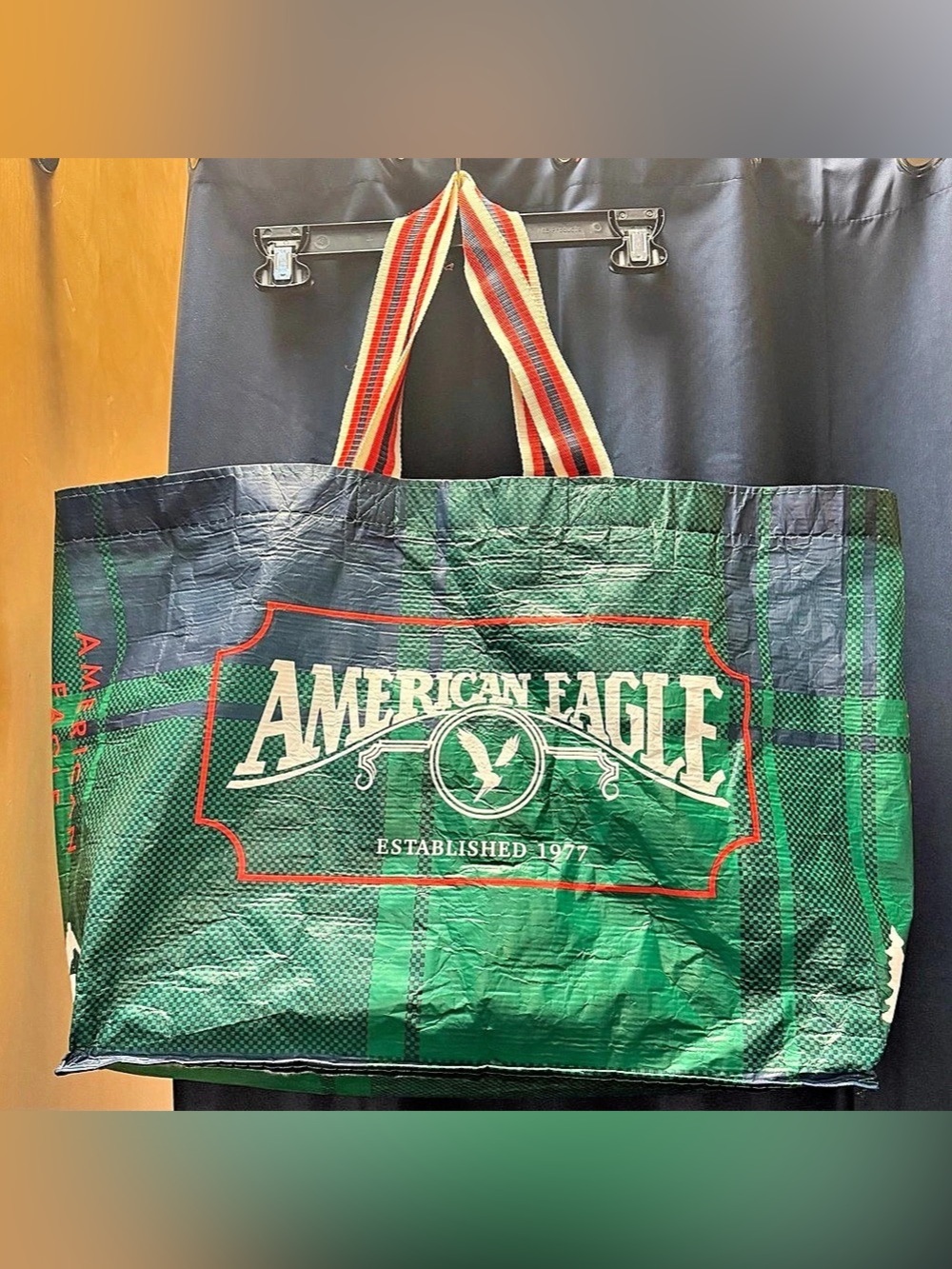 Extra-Large Reusable Shopping Bag, Grocery Tote Bag with Double Handles, Green